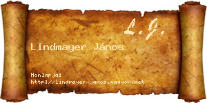 Lindmayer János névjegykártya