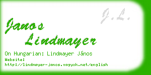 janos lindmayer business card